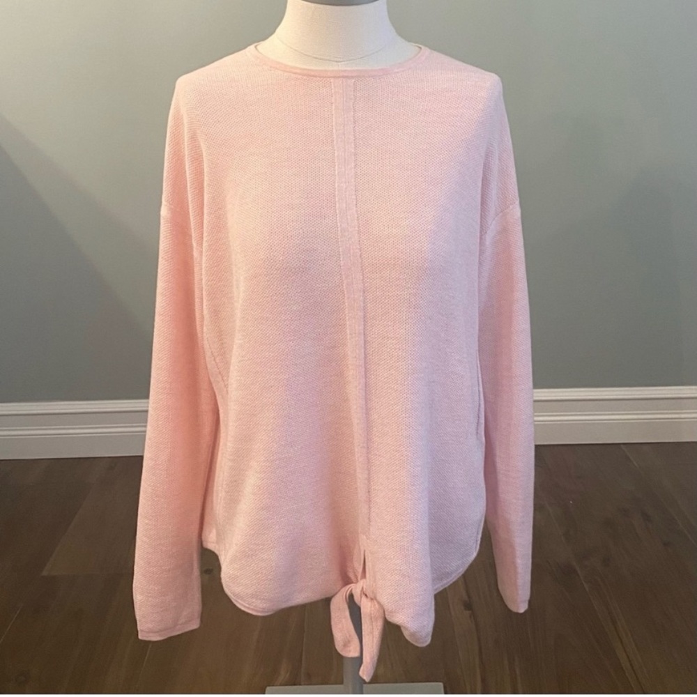 JJILL tie front sweater - pink - size S